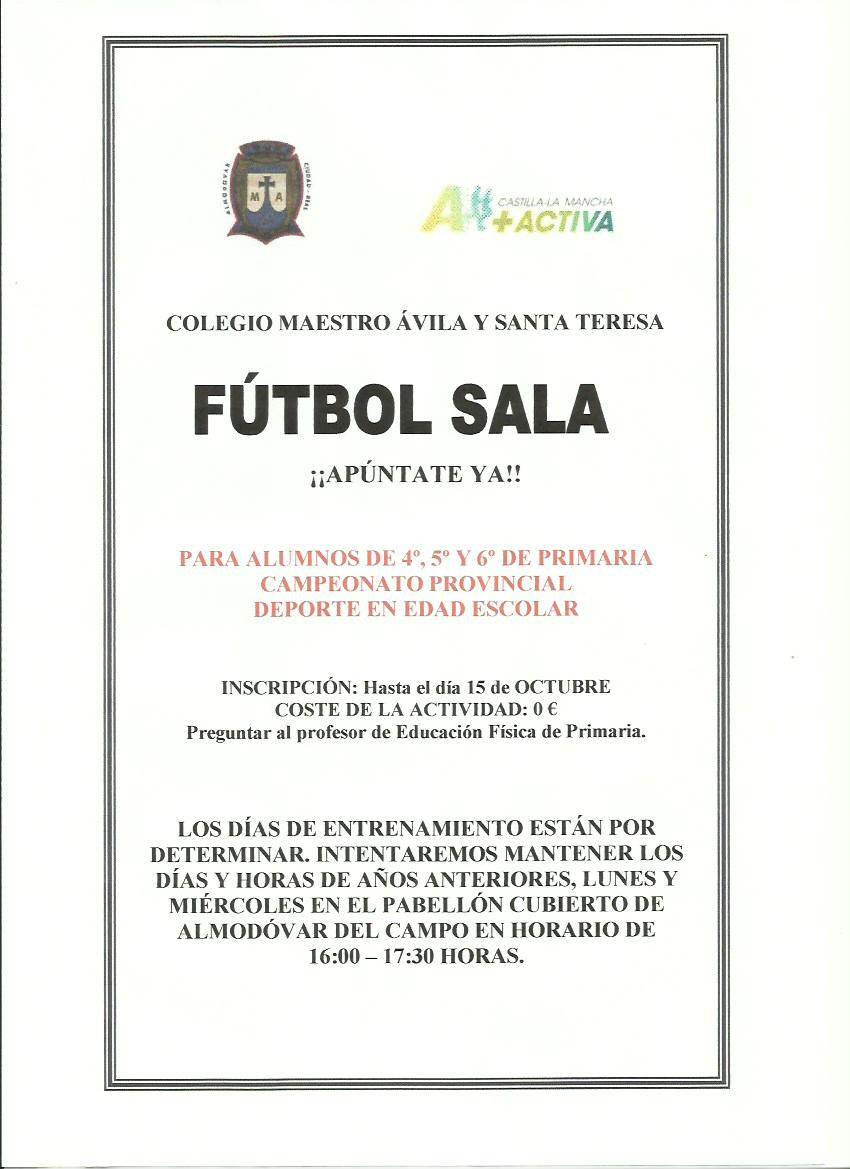 CARTEL FUTSAL COLEGIO