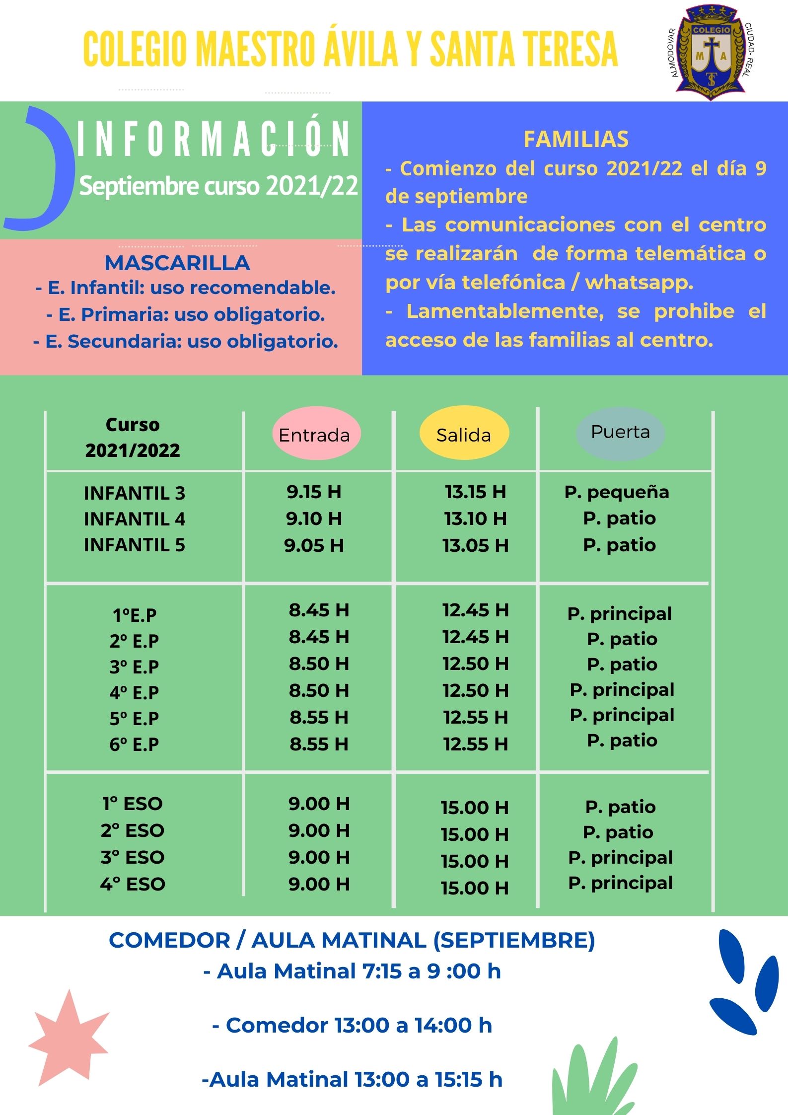 COLEGIO MAESTRO ÁVILA Y SANTA TERESA Almodóvar del Campo 1