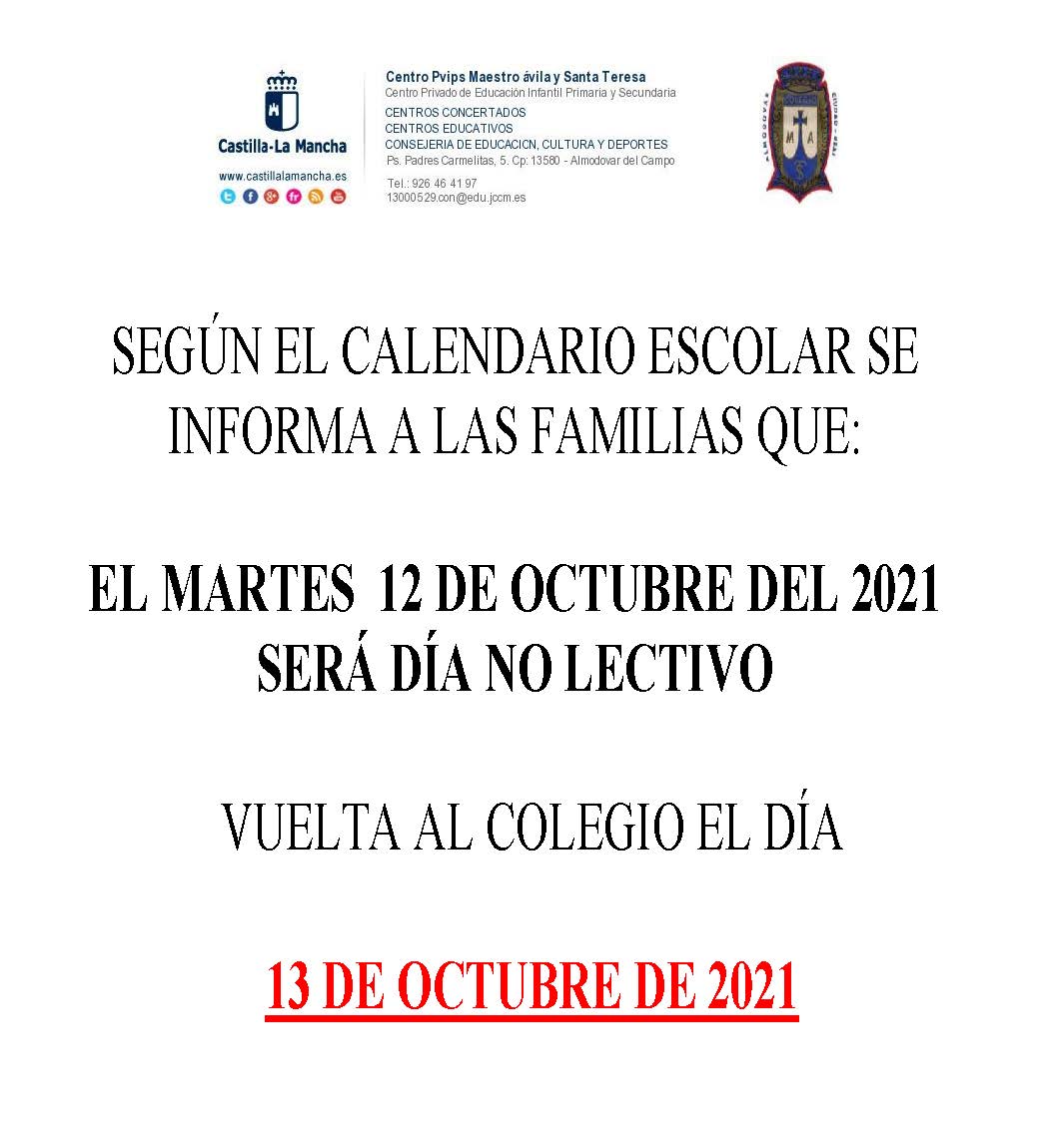 Festivo octubre 2021