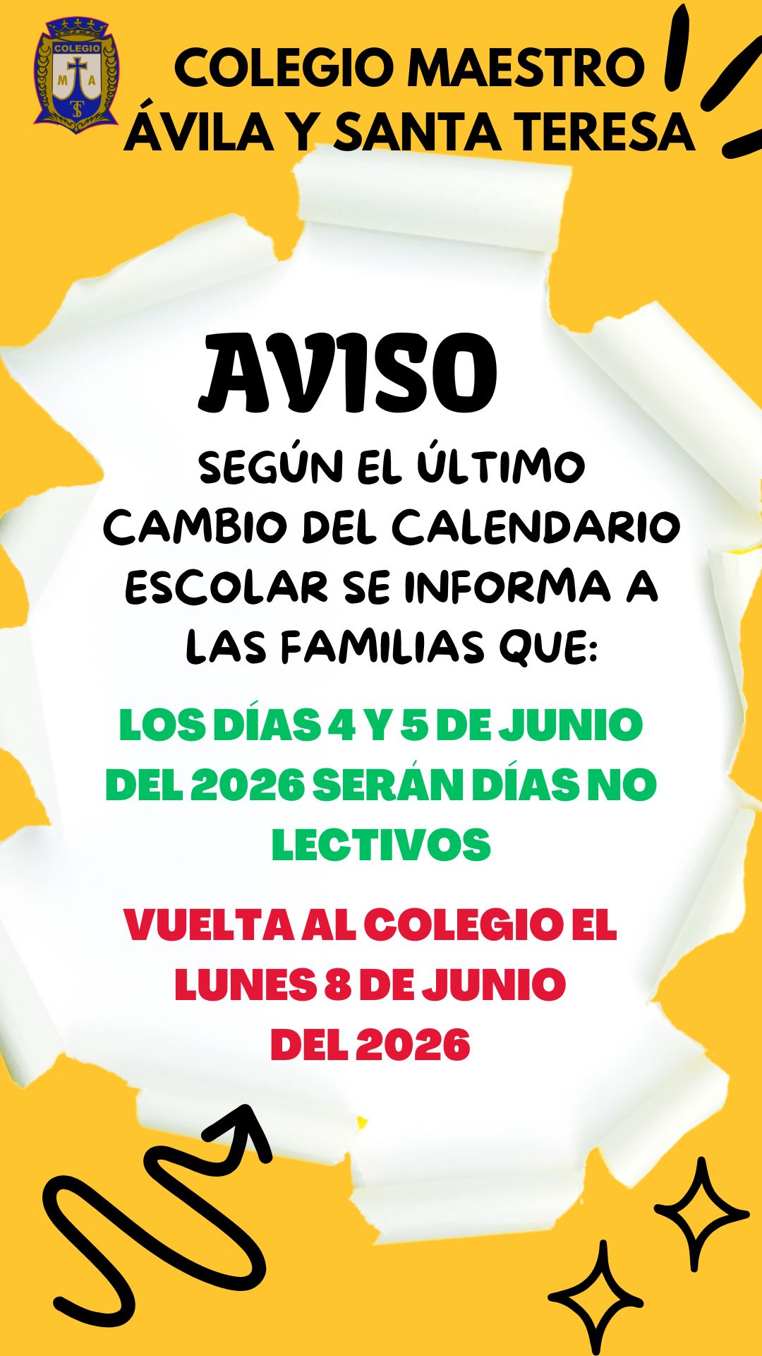 Historia de Instagram Aviso Mensaje Importante Doodle Amarillo y Blanco