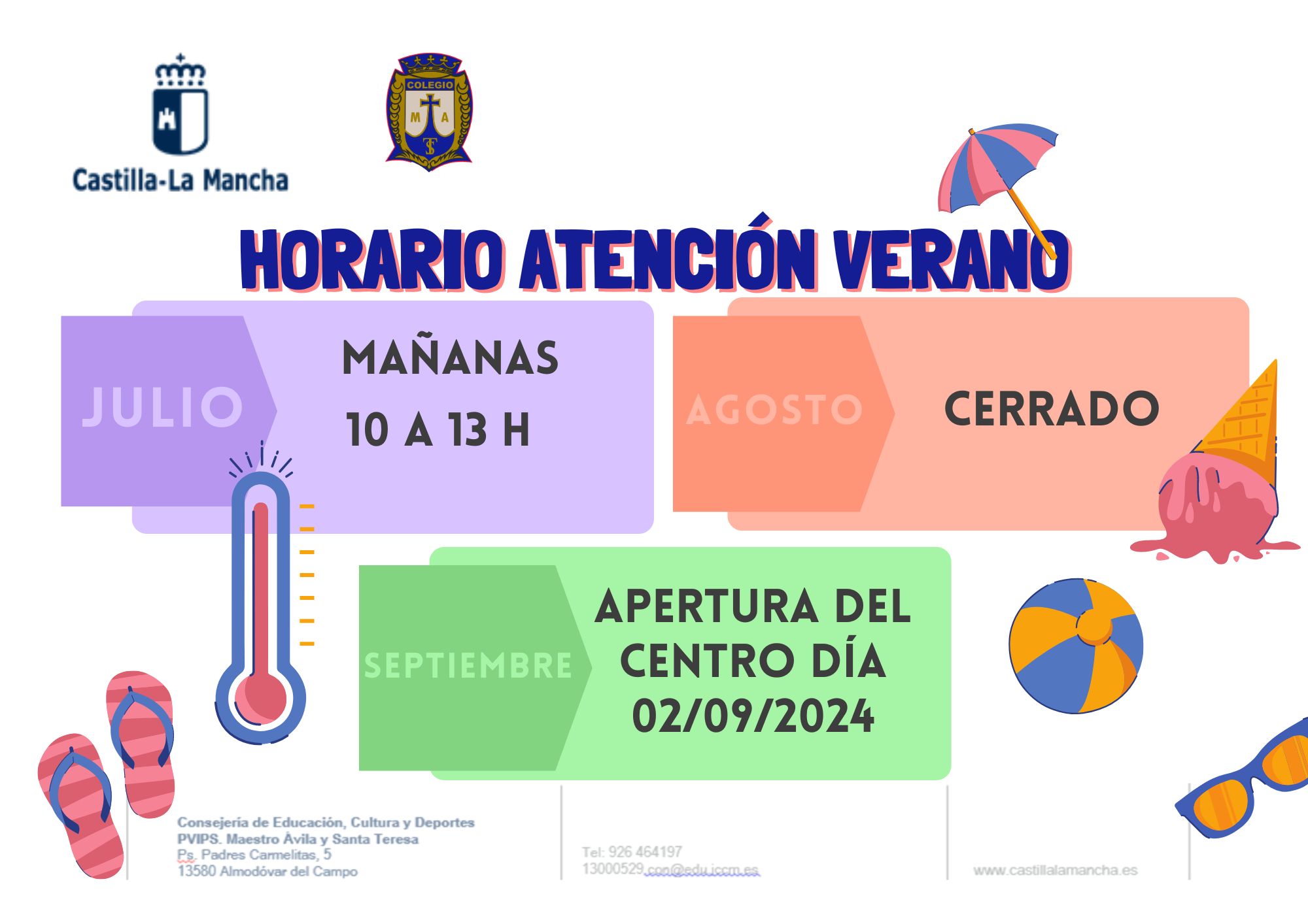 Horario atencion verano